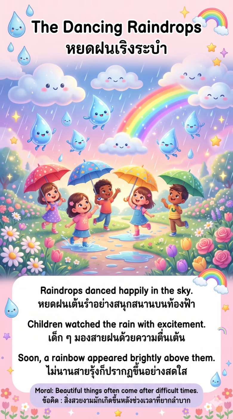 เรื่อง "The Dancing Raindrops"